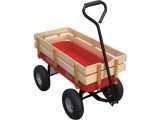 Garden Steel Tray Cart with Wooden Side
